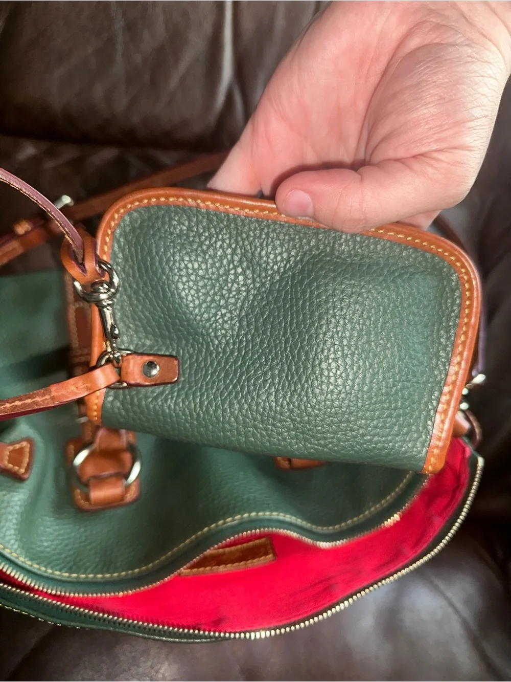 Dooney & Bourke Bristol satchel green with matching wallet